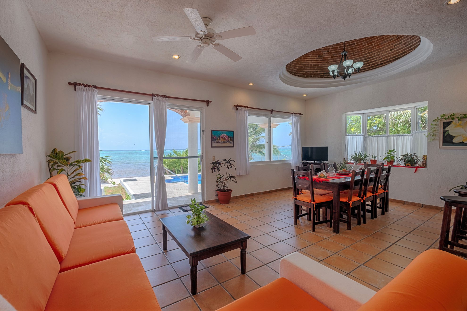 Casa Cavu Open Concept Living Space and Sea Views
