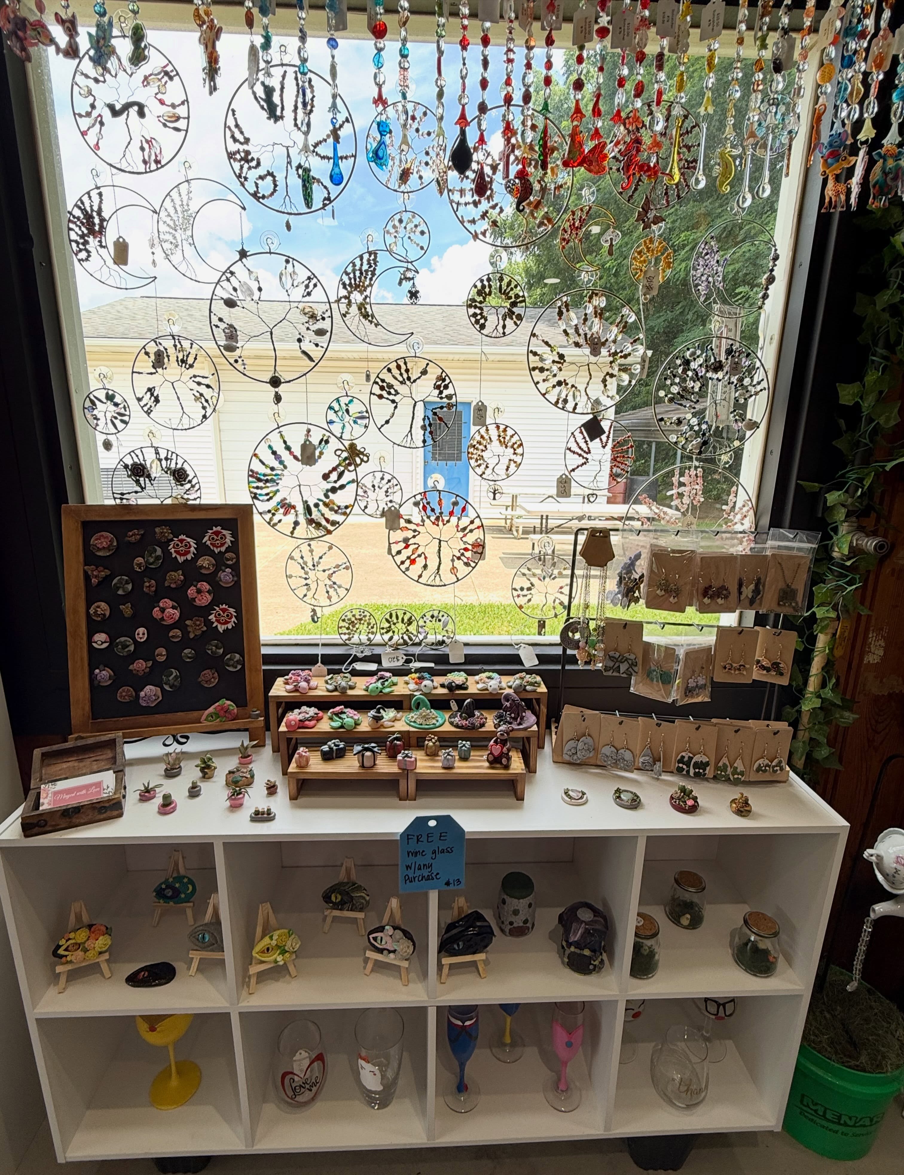 Wire Wrapped Tree of Life Suncatchers Display